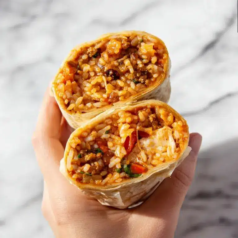 Cheesy Ground Chicken and Rice Burritos Recipe