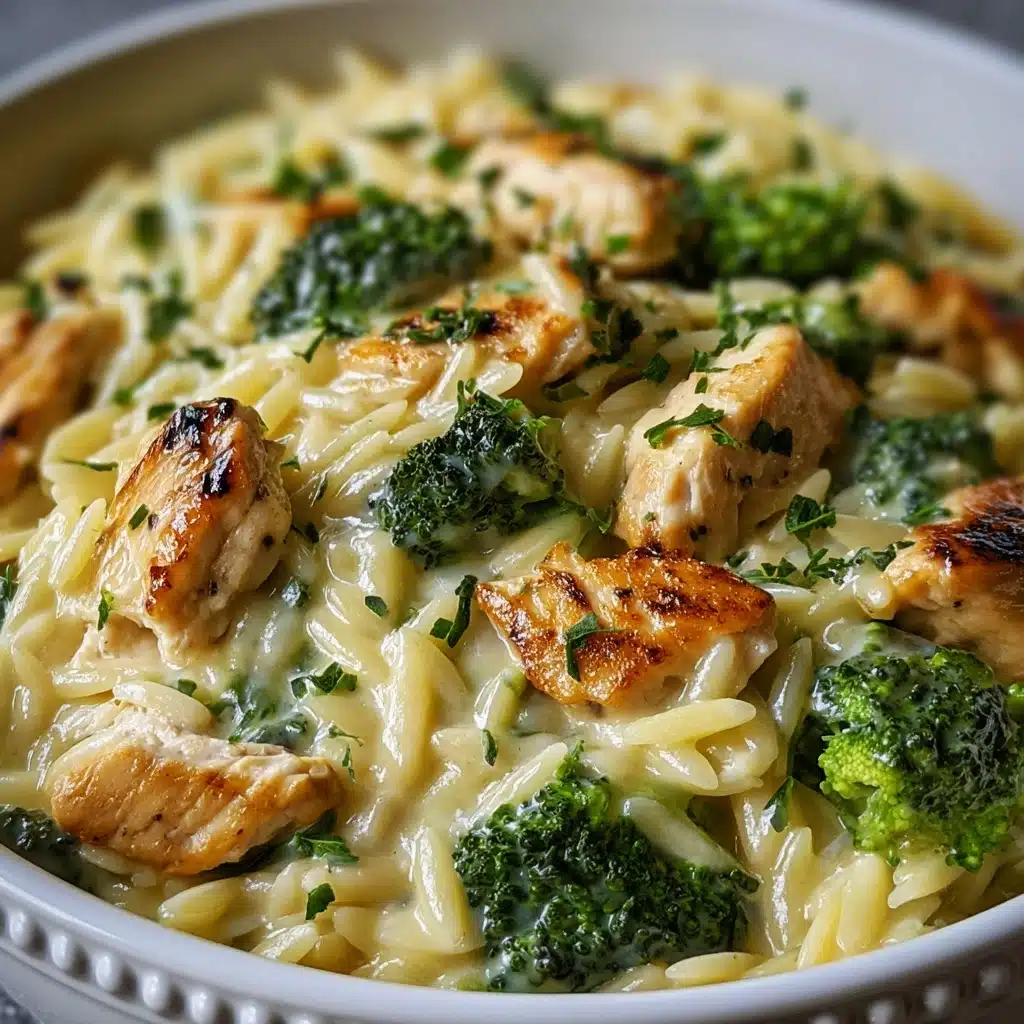Cheesy Chicken Broccoli Orzo Recipe
