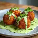 Salmon Balls with Creamy Avocado Sauce