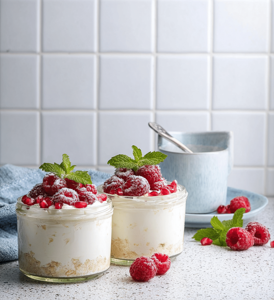 Raspberry Cheesecake Overnight Oats Recipe