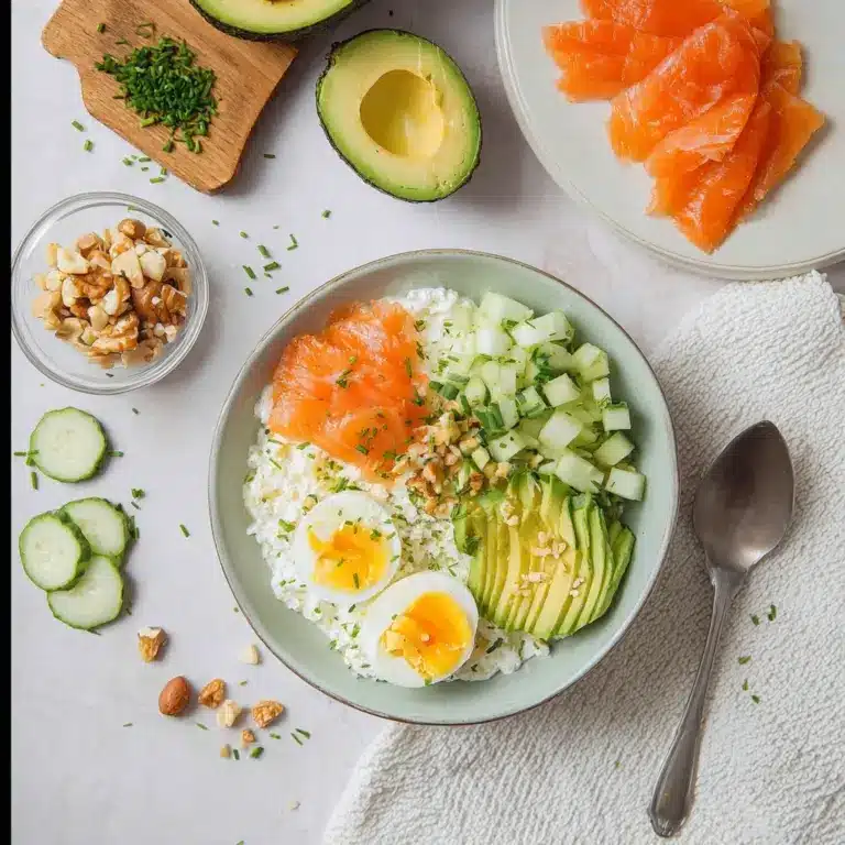 Cottage Cheese Salad With Smoked Salmon & Avocado Recipe