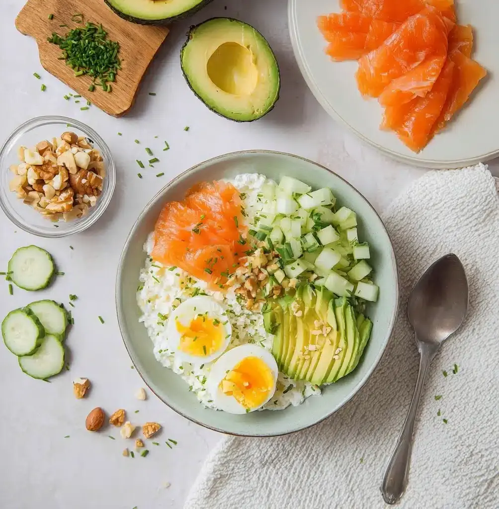 Cottage Cheese Salad With Smoked Salmon & Avocado Recipe