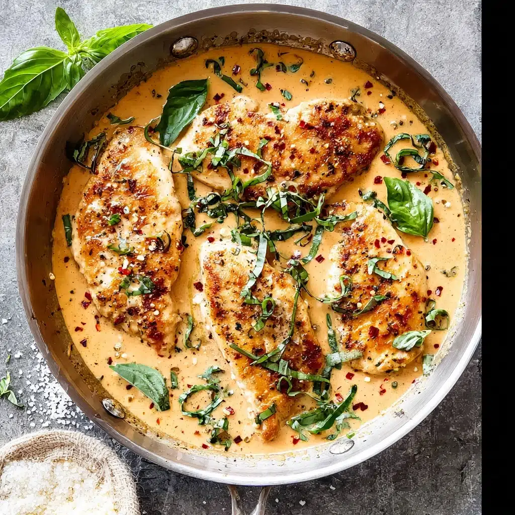Mozzarella Chicken in Basil Cream Sauce Recipe
