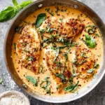 Mozzarella Chicken in Basil Cream Sauce Recipe