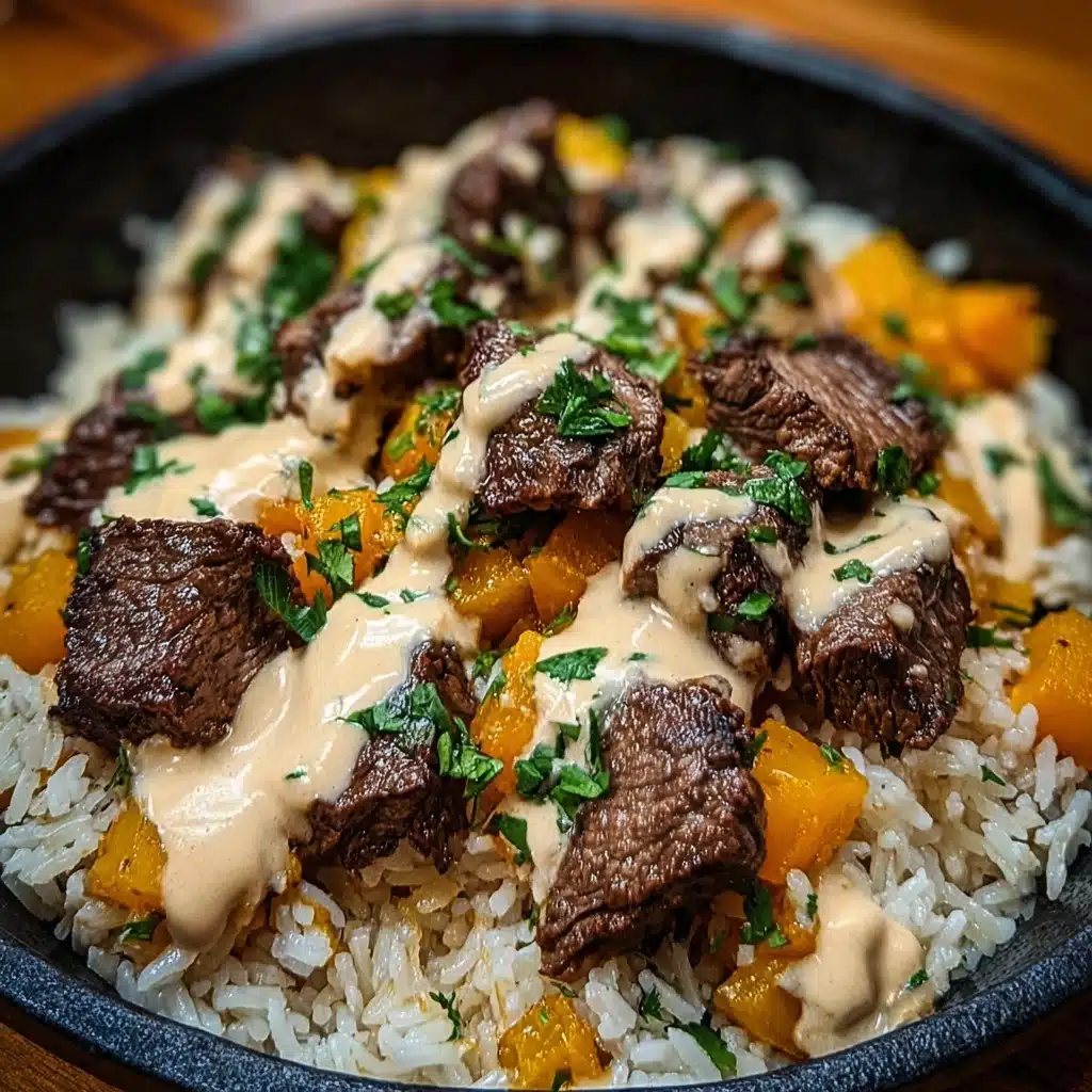 Cheesy Steak and Rice Skillet Recipe