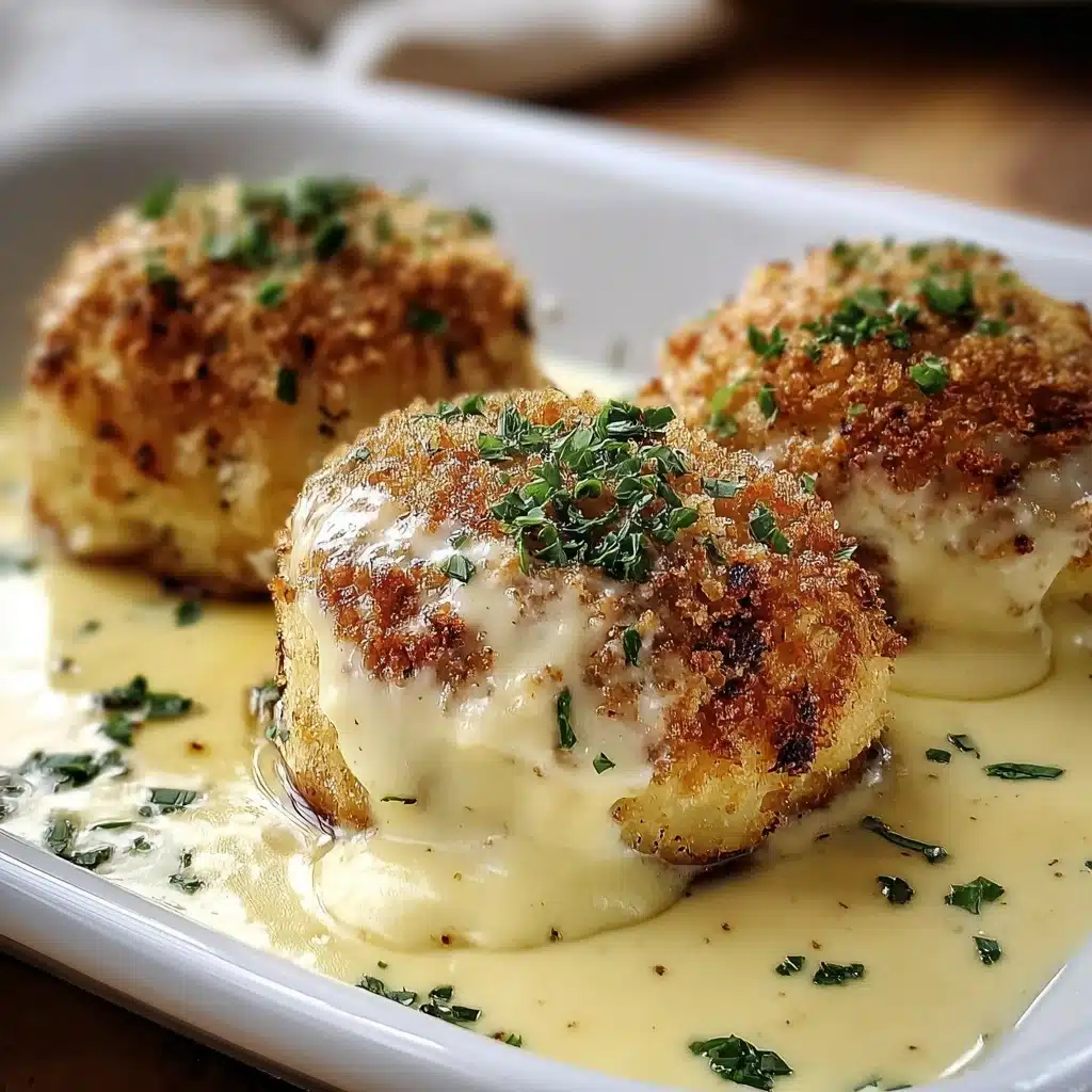 Chicken Pillows with Creamy Parmesan Sauce Recipe - Recipe Image