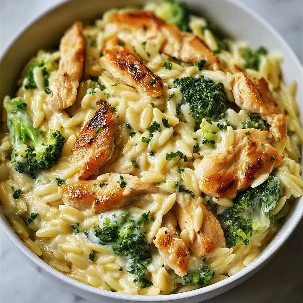 Cheesy Chicken Broccoli Orzo Recipe - Recipe Image