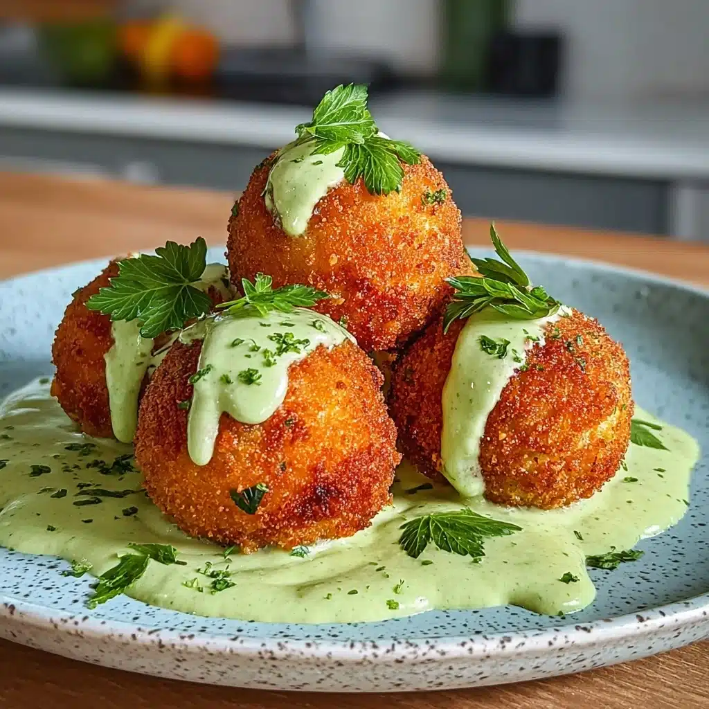 Salmon Balls with Creamy Avocado Sauce - Recipe Image