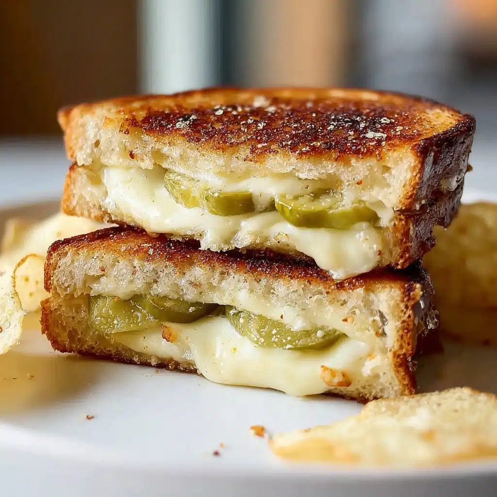 Crispy Dill Pickle Grilled Cheese Sandwich Recipe - Recipe Image