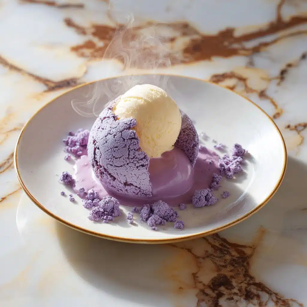 Ube Lava Cake with Vanilla Ice Cream Recipe - Recipe Image