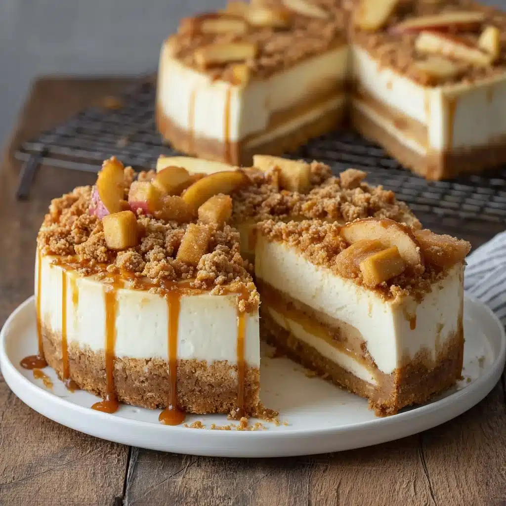 Salted Caramel Apple Pie Cheesecake Recipe - Recipe Image