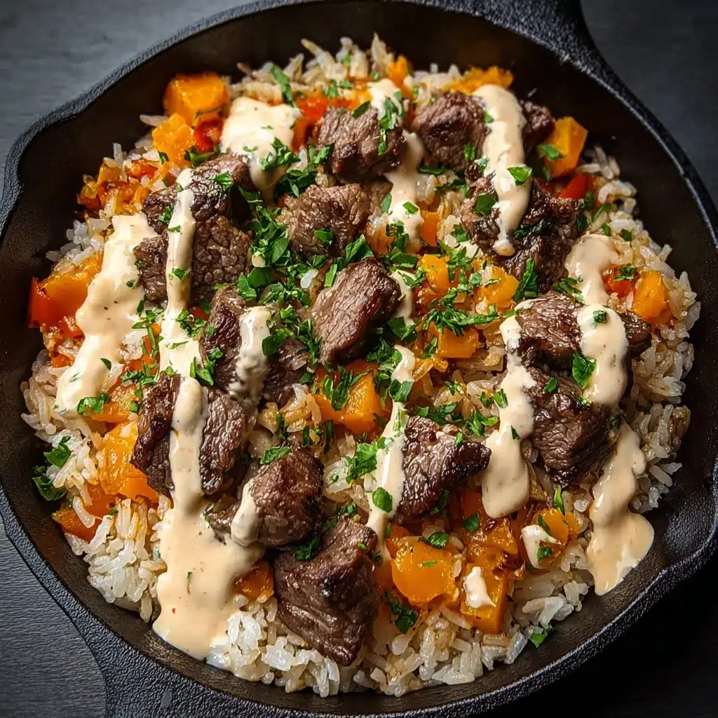 Cheesy Steak and Rice Skillet Recipe - Recipe Image