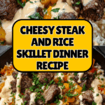 Cheesy Steak and Rice Skillet Recipe