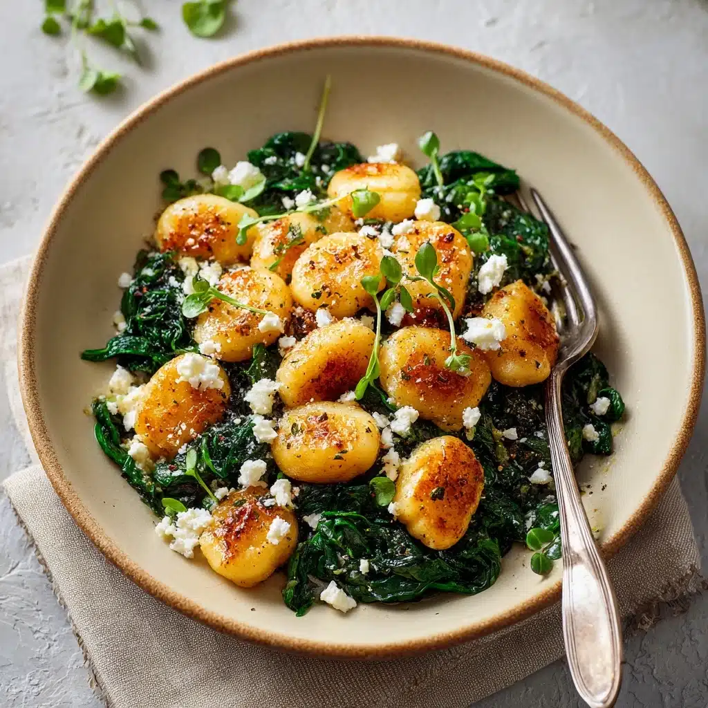 Crispy Gnocchi With Spinach And Feta Recipe