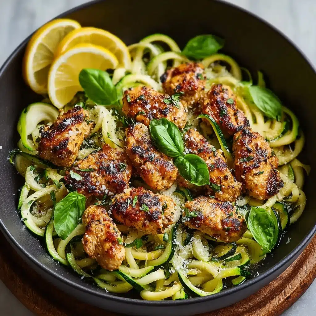 Lemon Garlic Chicken Zoodles Recipe - Recipe Image