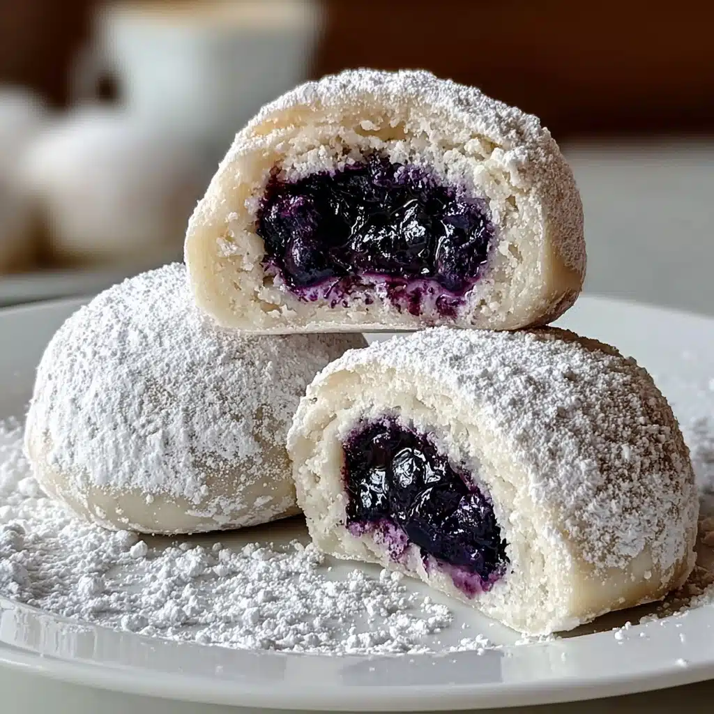 Blueberry-Filled Almond Snowball Cookies Recipe - Recipe Image