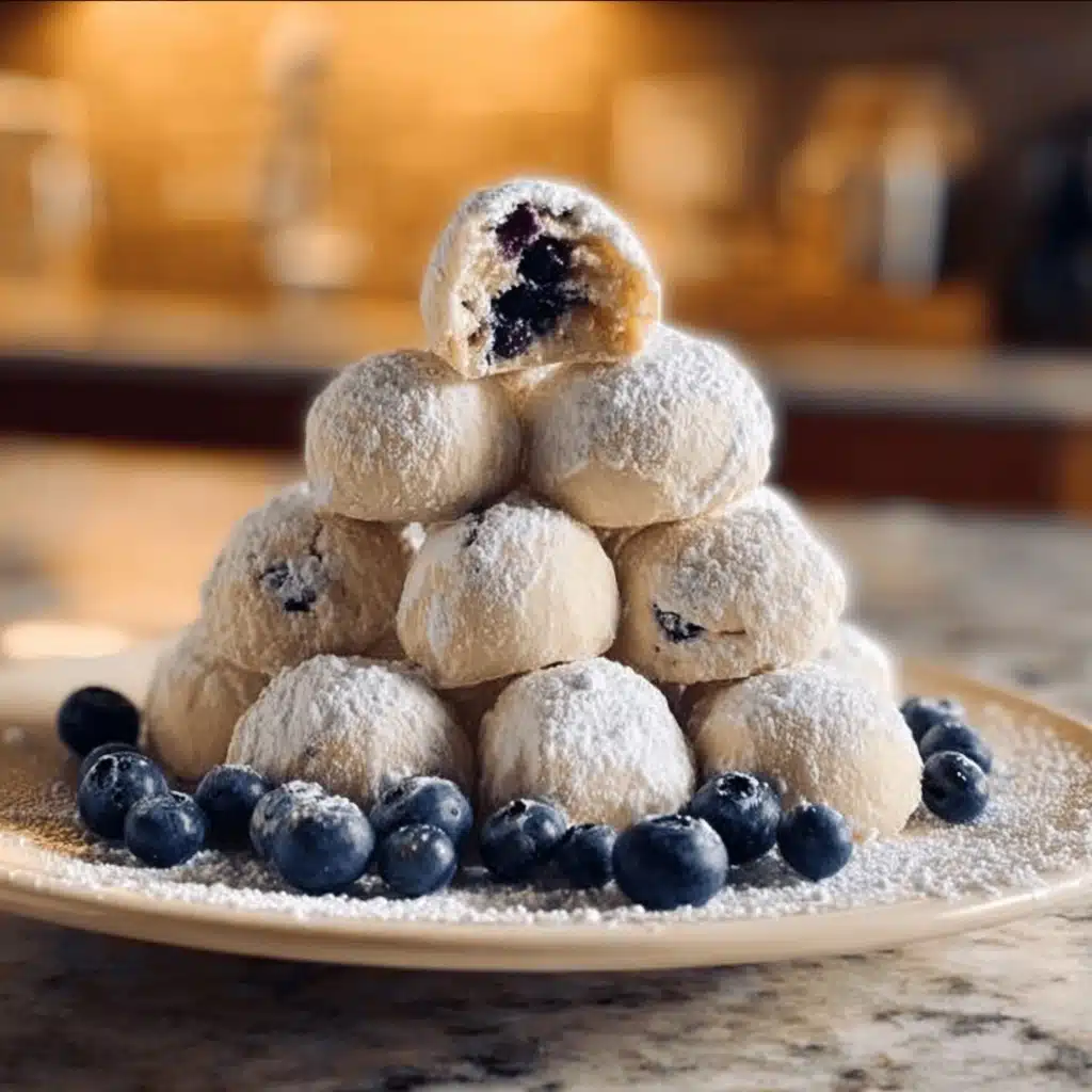 Blueberry-Filled Almond Snowball Cookies Recipe - Recipe Image