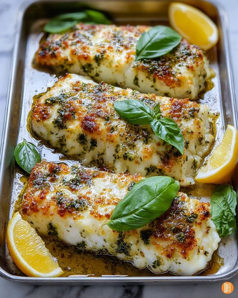 Pesto Parmesan Baked Cod Recipe
