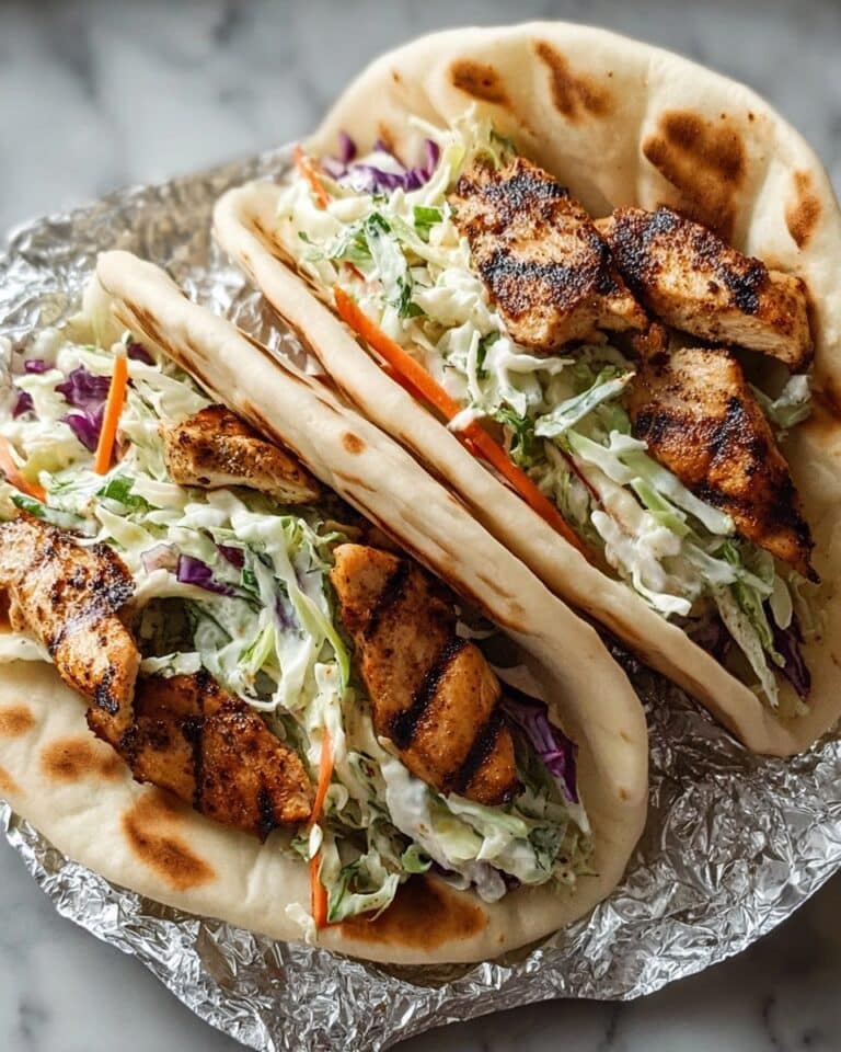 Chicken Pitas with Herby Ranch Slaw Recipe