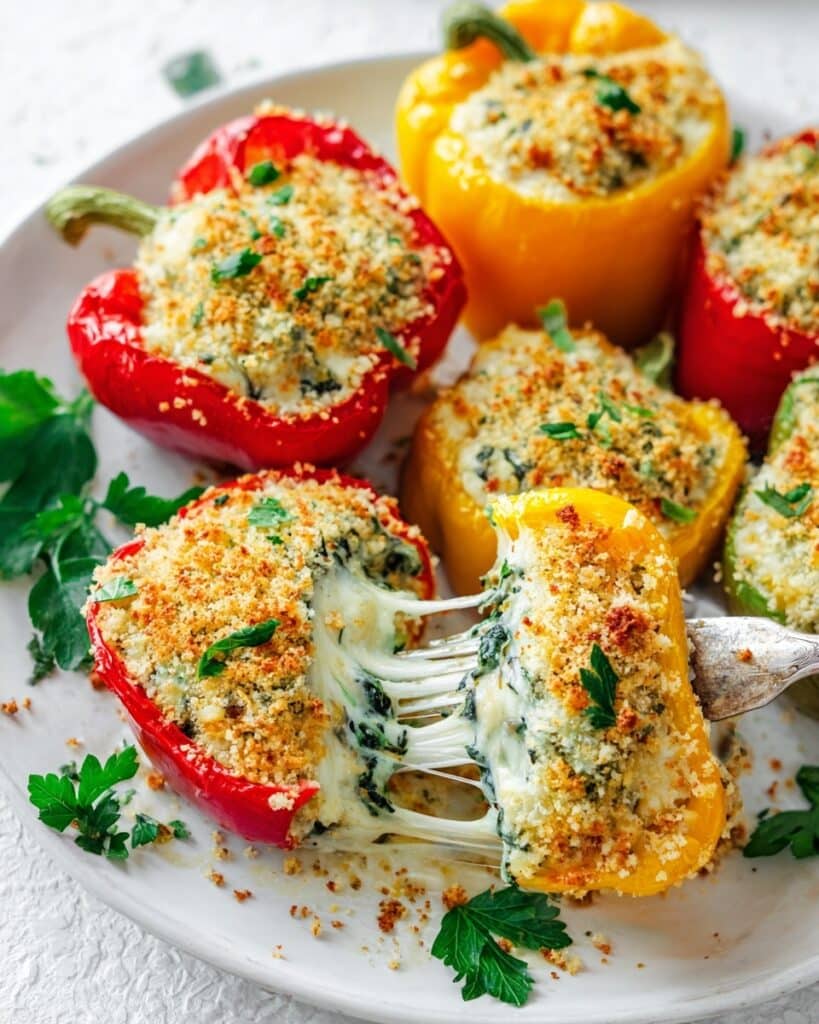 Herby Ricotta Stuffed Peppers Recipe