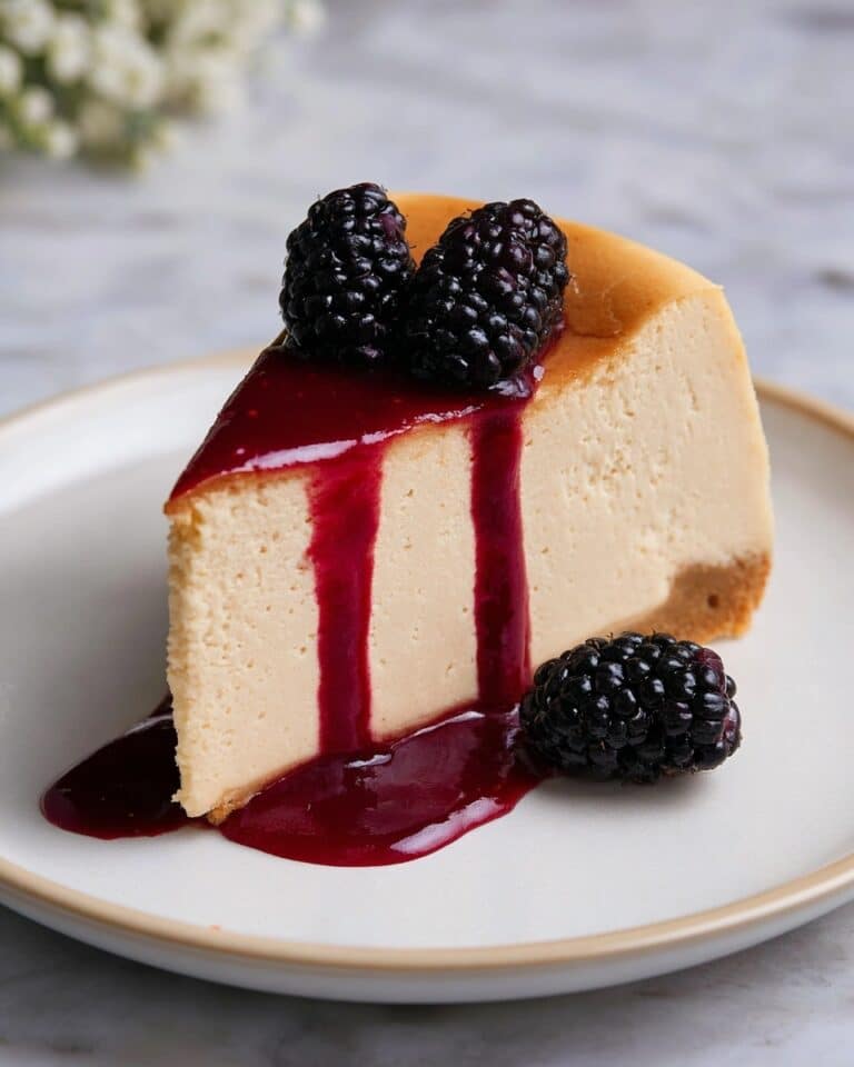 London Fog Basque Cheesecake with Blackberry Sauce Recipe