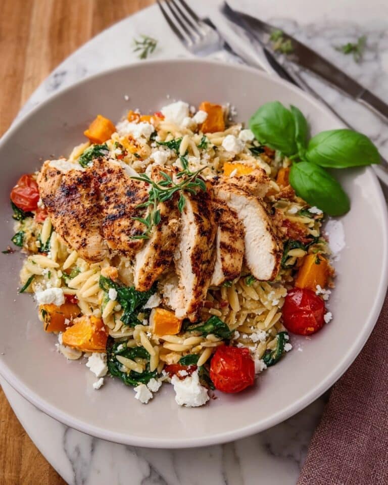 Boursin Orzo Bake with Chicken and Veggies Recipe