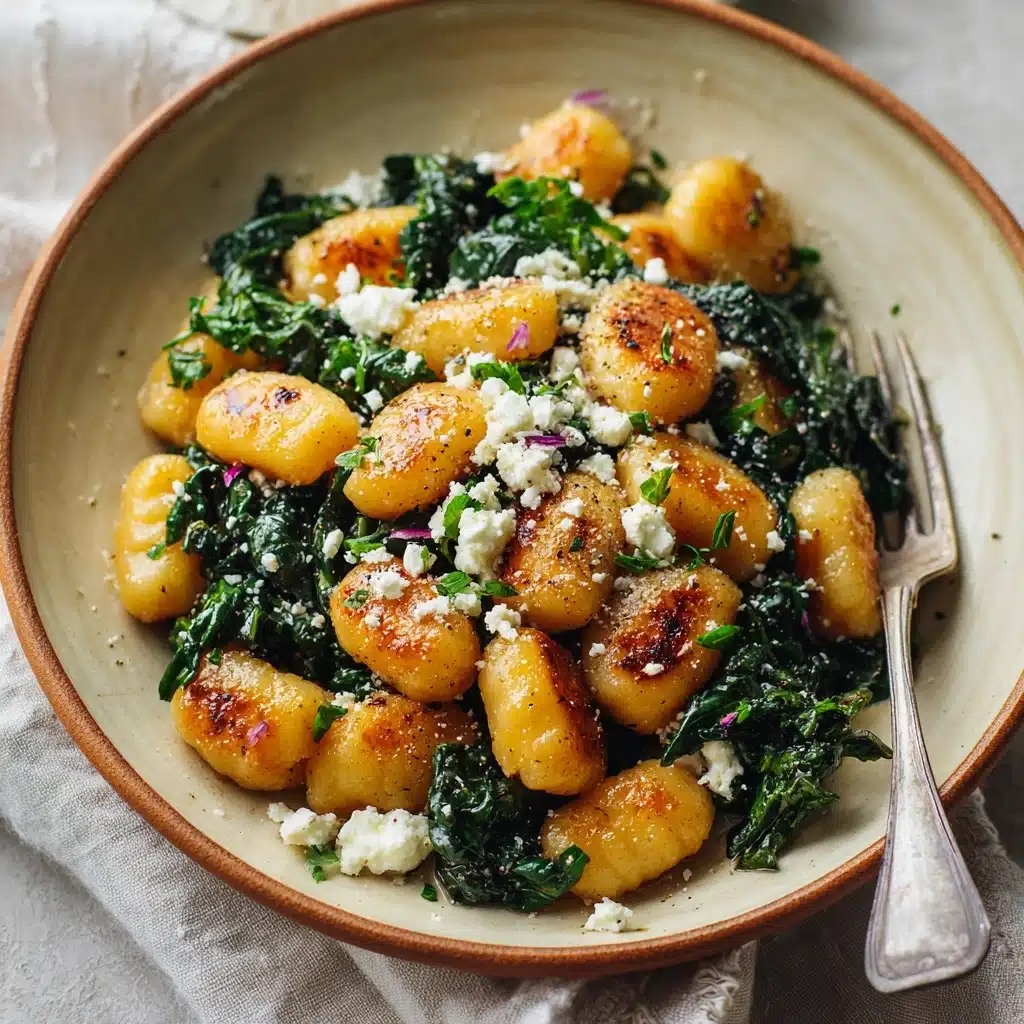 Crispy Gnocchi With Spinach And Feta Recipe - Recipe Image