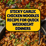 Sticky Garlic Chicken Noodles Recipe