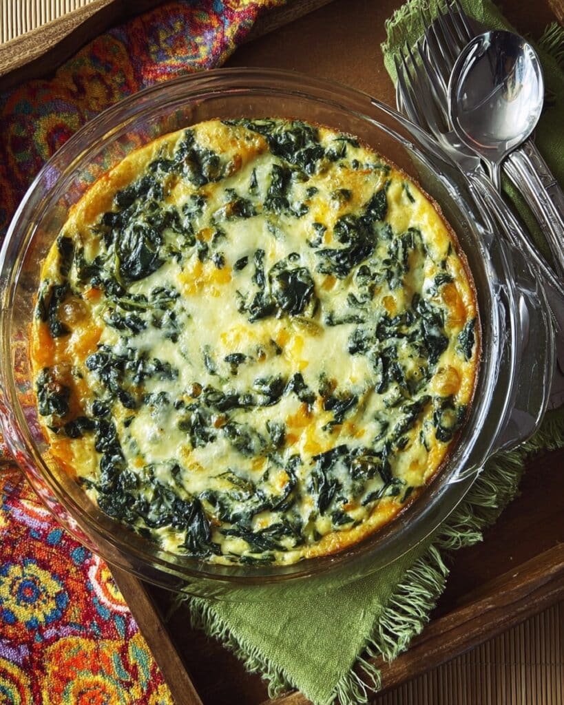 Crustless Cottage Cheese Quiche with Spinach Recipe