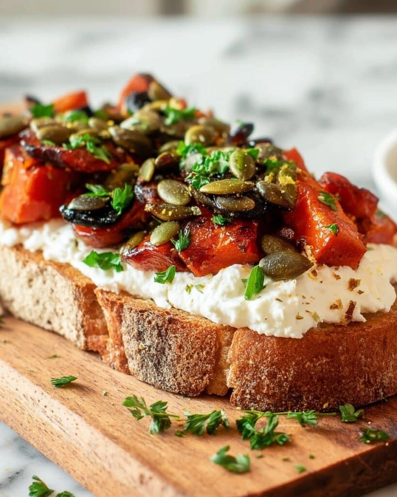 Cottage Cheese Carrot & Hot Honey Toast Recipe