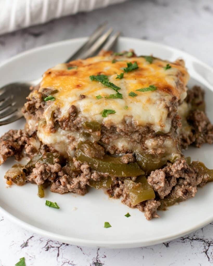 Philly Cheesesteak Casserole Recipe