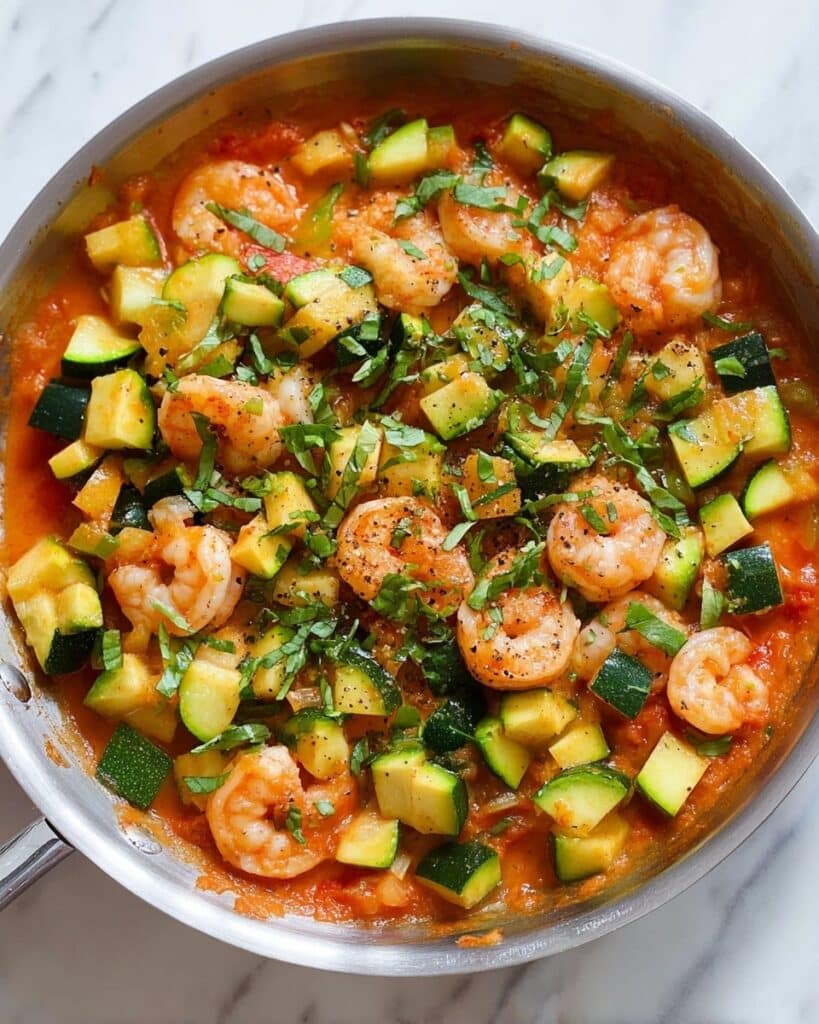 Shrimp and Zucchini in Tomato Garlic Sauce Recipe