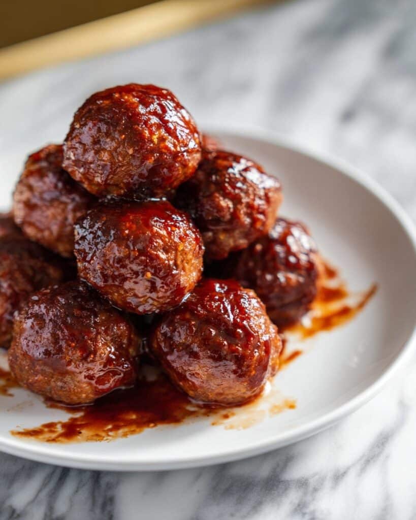 Slow Cooker Raspberry Balsamic Glazed Meatballs Recipe