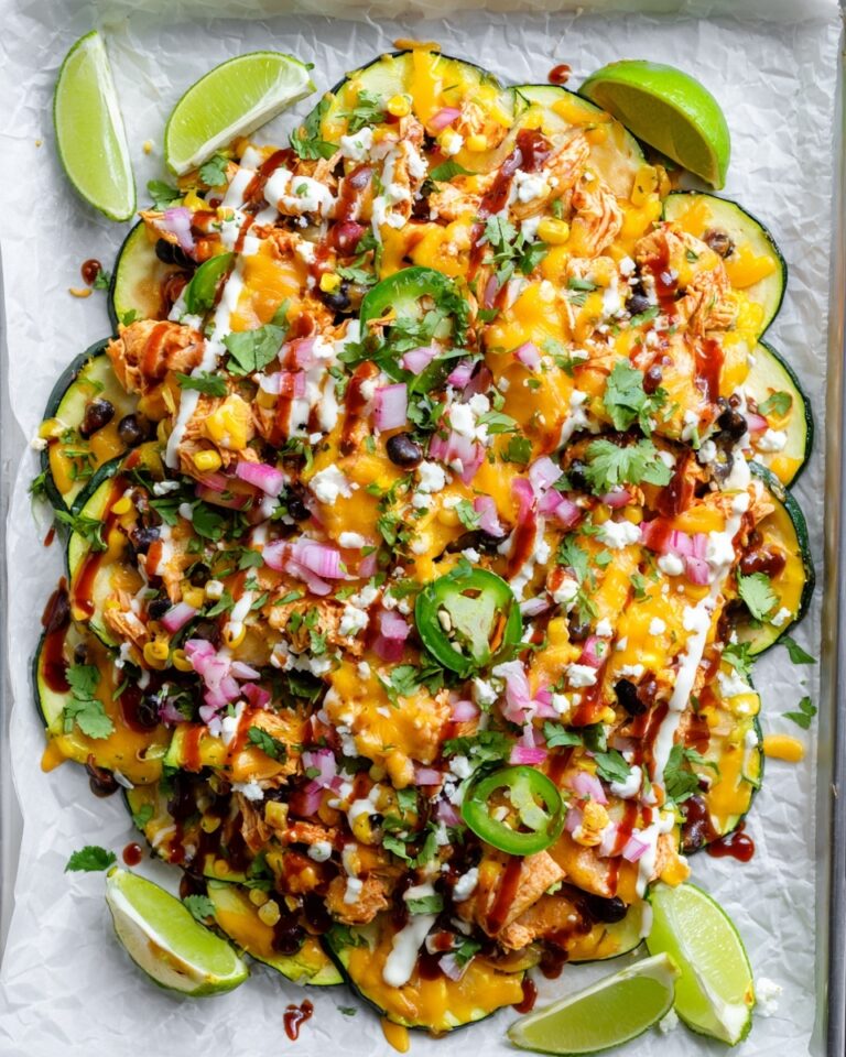 Cheesy BBQ Chicken Zucchini Nachos Recipe