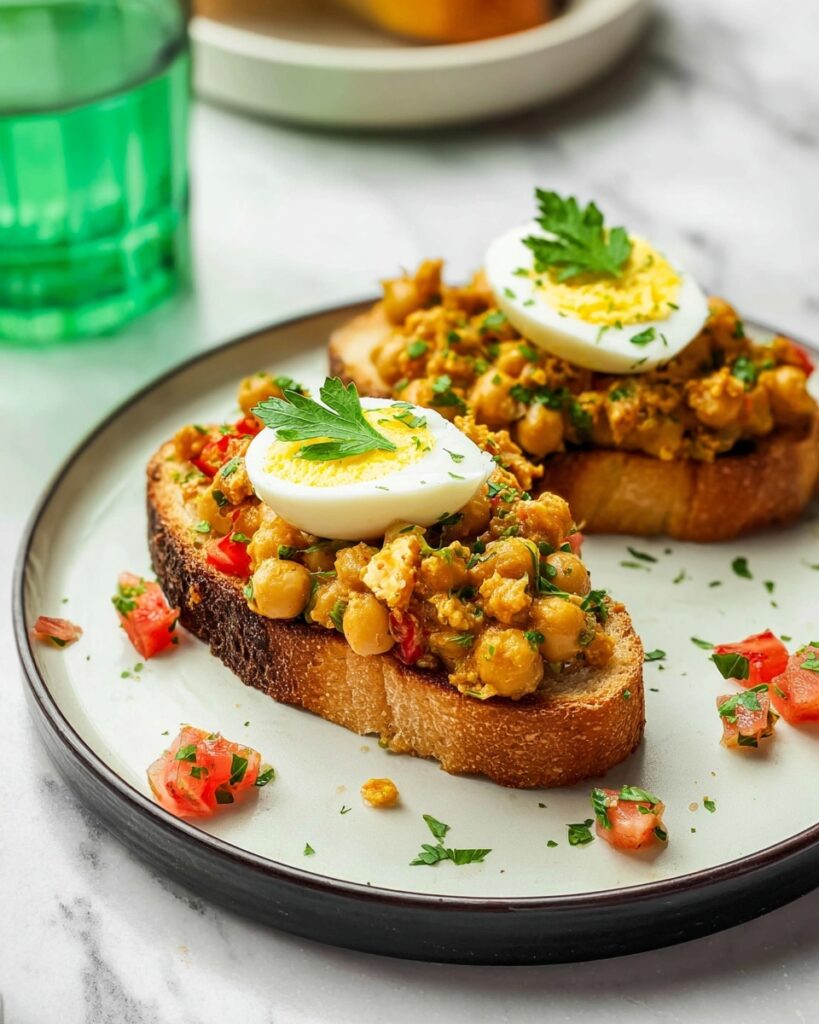 Vegetarian Smashed Chickpea Toast Recipe