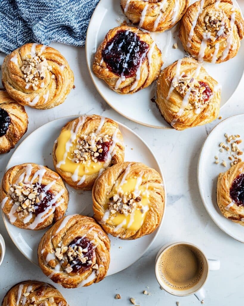 Classic Danish Pastry with Cheese and Fruit Fillings Recipe