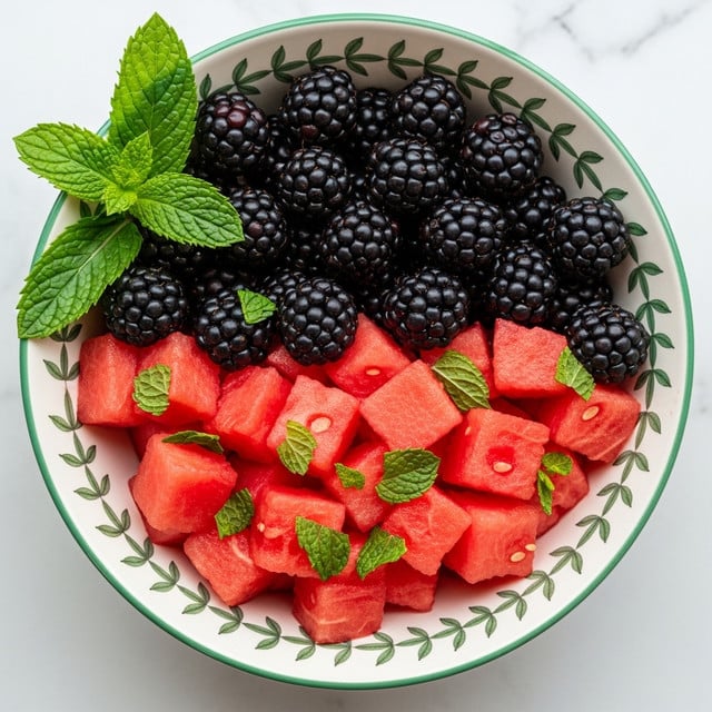 Balsamic Watermelon & Blackberry Salad Recipe