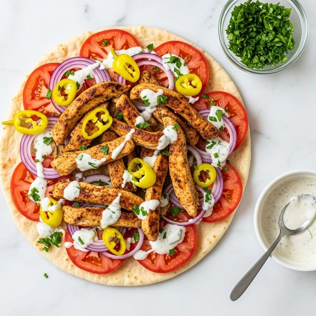 Chicken Shawarma Pita Pizza Recipe