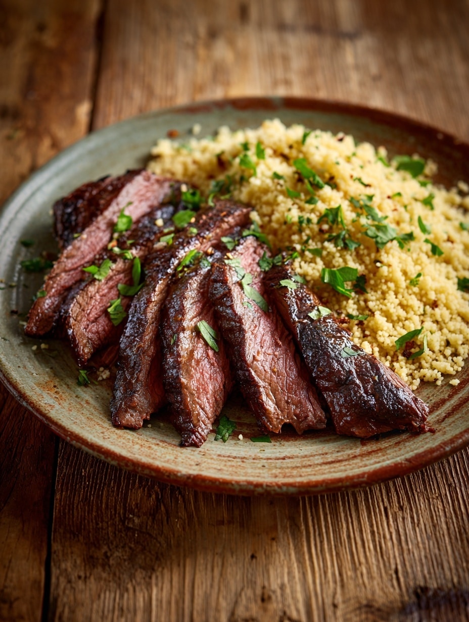 Creamy Parmesan Flank Steak with Orzo Recipe - Recipe Image