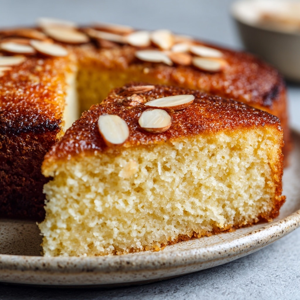 Almond Honey Semolina Cake Recipe - Recipe Image