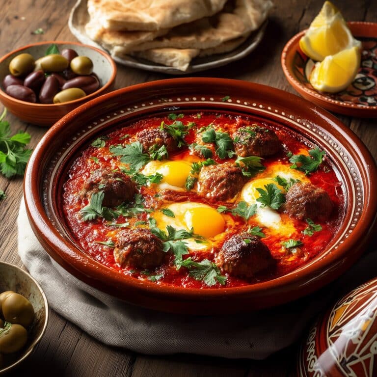 Moroccan Spiral Meatball Zucchini Bake Recipe