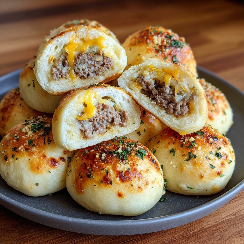 Irresistibly Cheesy Garlic Parmesan Cheeseburger Bombs Recipe
