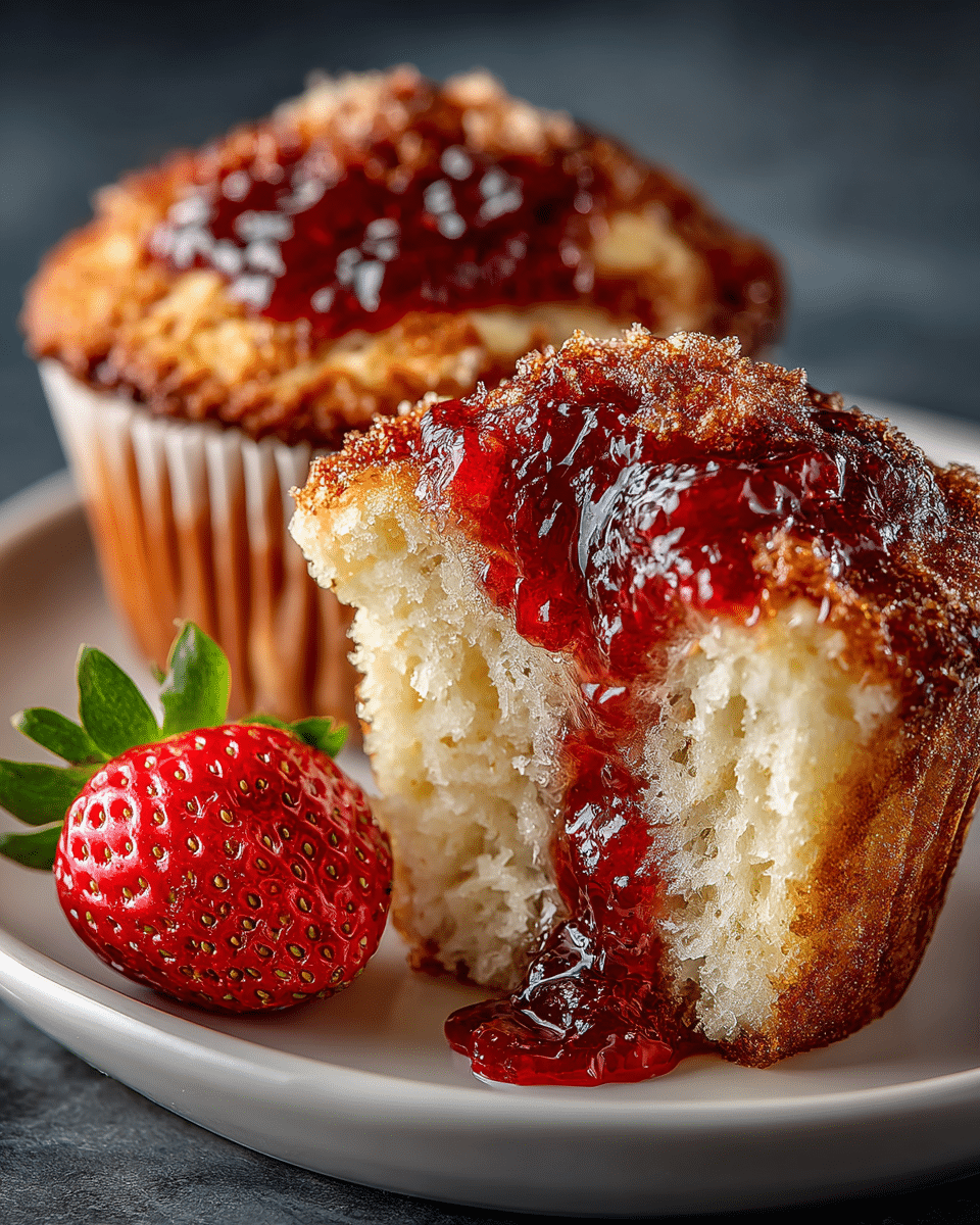 Strawberry White Chocolate Muffins with Buttery Streusel Crunch Recipe - Recipe Image