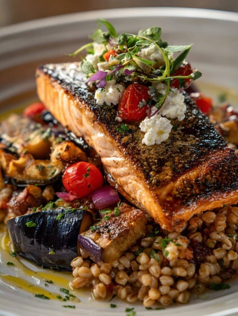 Oven-Seared Salmon With Corn and Tomato Salad Recipe