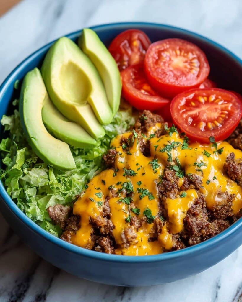 High-Protein Cheeseburger Bowls Recipe