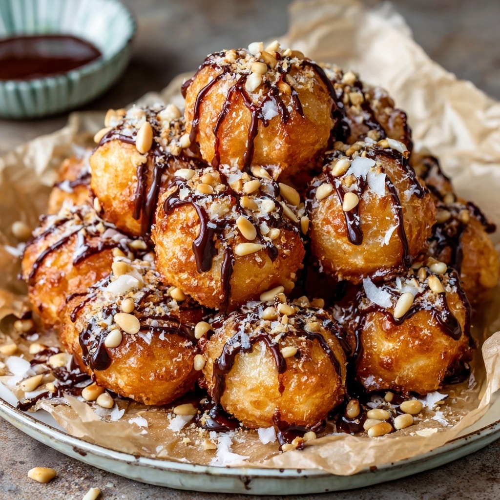 Spiced Nut-Coated Hot Doughnuts with Salted Caramel Sauce Recipe