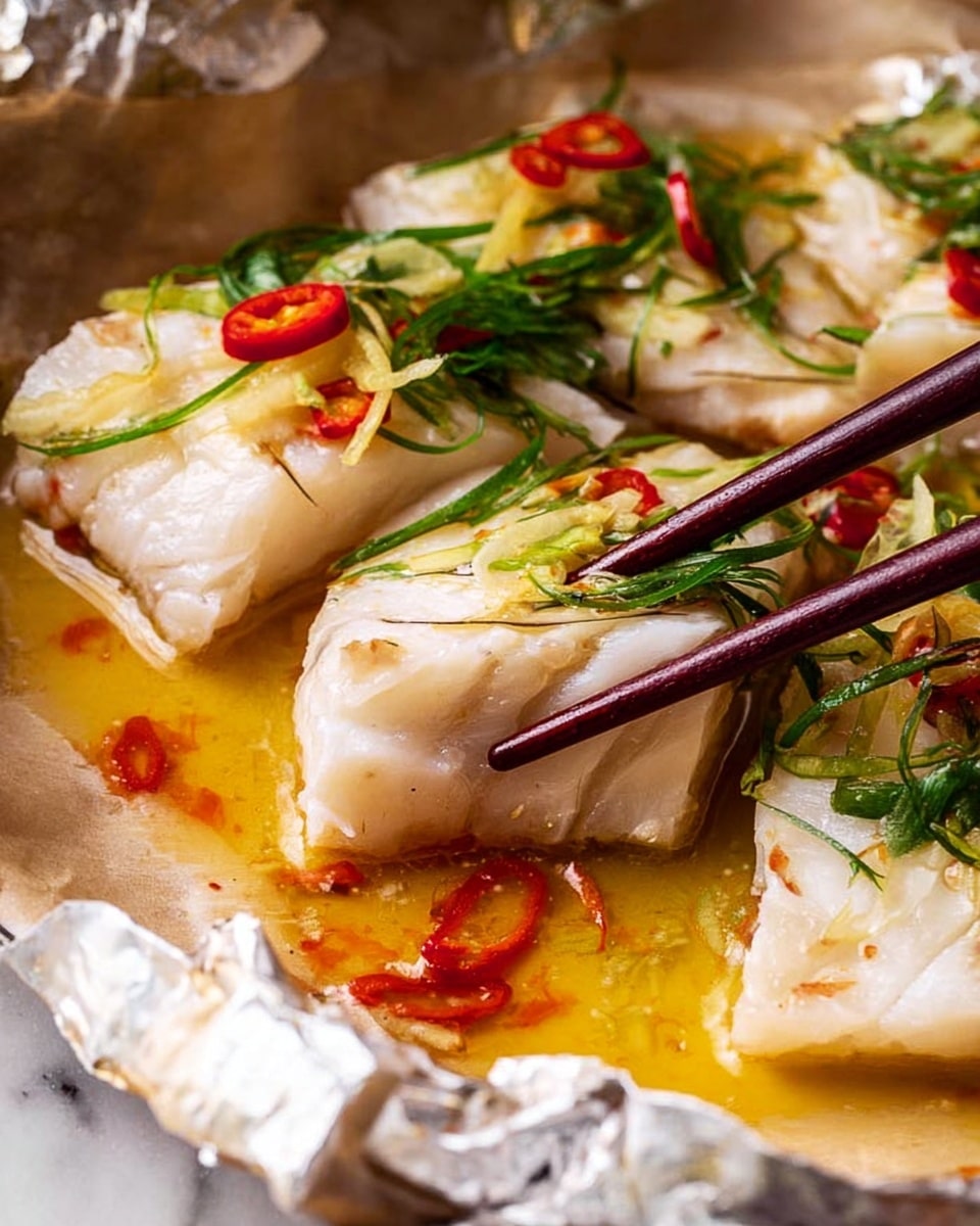 Sizzling Ginger Steamed Fish Recipe - Recipe Image