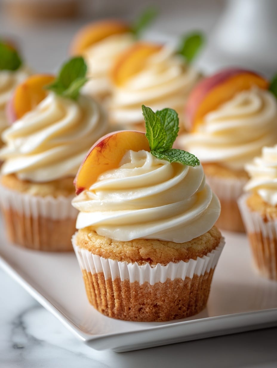 Peach & Honey Cheesecake Cupcakes Recipe - Recipe Image