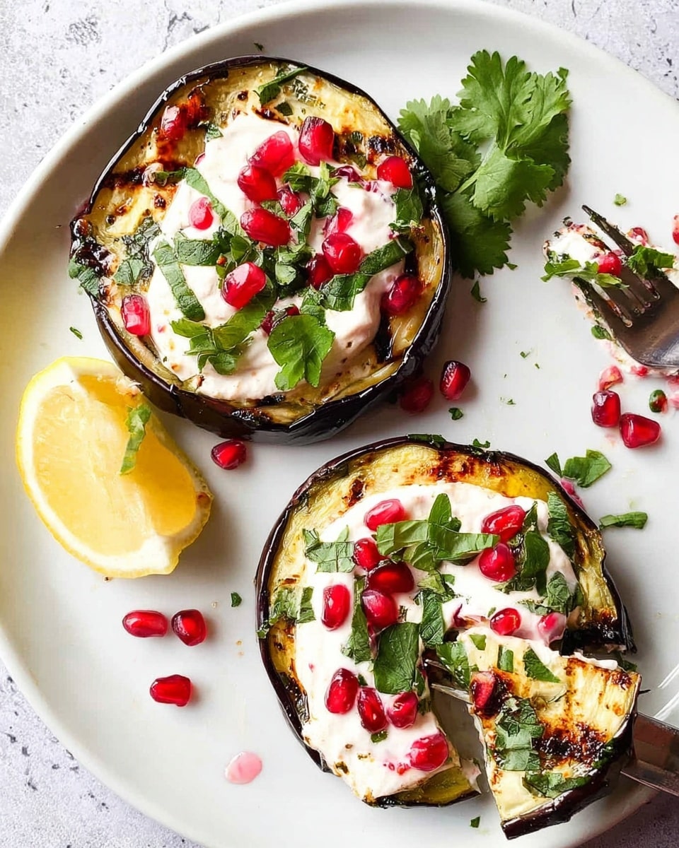 Grilled Eggplant with Yoghurt Sauce and Fresh Herbs Recipe