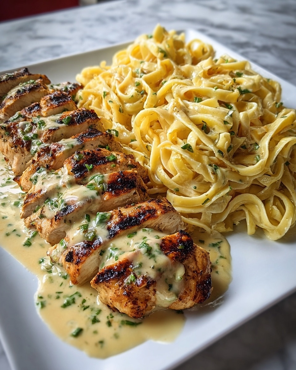 Creamy Tuscan Chicken with Garlic Parmesan Pasta Recipe